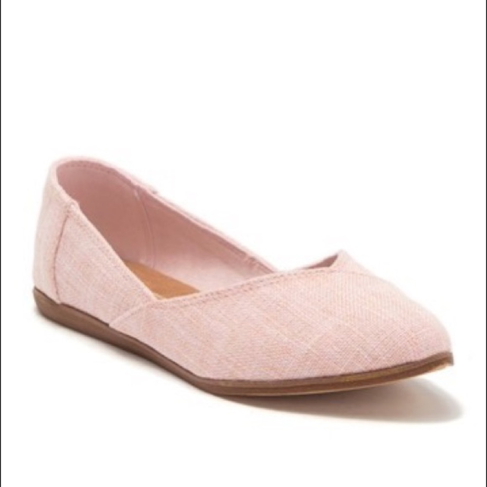 NWOB TOMS Jutti Pink Slubby Flats - Picture 1 of 9